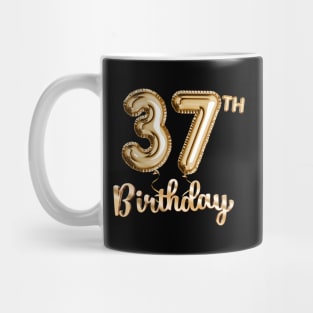 37th Birthday Gifts - Party Balloons Gold Mug